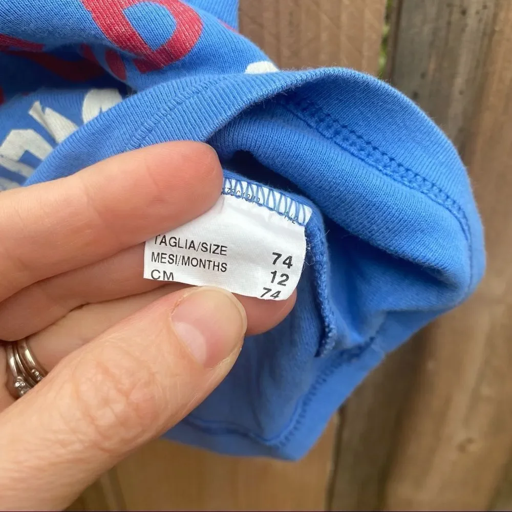 Benetton baby T-shirt blue size 12 months